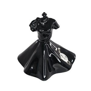 Fenton Art Glass Poodle Skirt Dress Legendary Fashions Unpainted Black